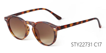 Vintage Round Sunglasses – 2024 Fashion Design for Men & Women, Retro Rivet Yellow & Blue Lens, Square Sun Glasses