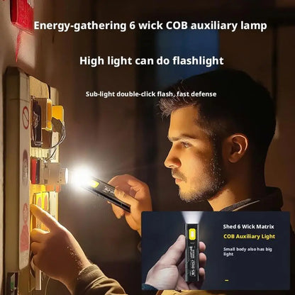 Rechargeable 550LM LED Keychain Flashlight — Mini Pocket Torch Lantern with Magnet for Emergency & Work