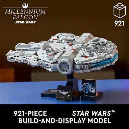 LEGP Space Wars Millennium Falcon Building Blocks – 25th Anniversary Starship Model 75375 for Home Décor