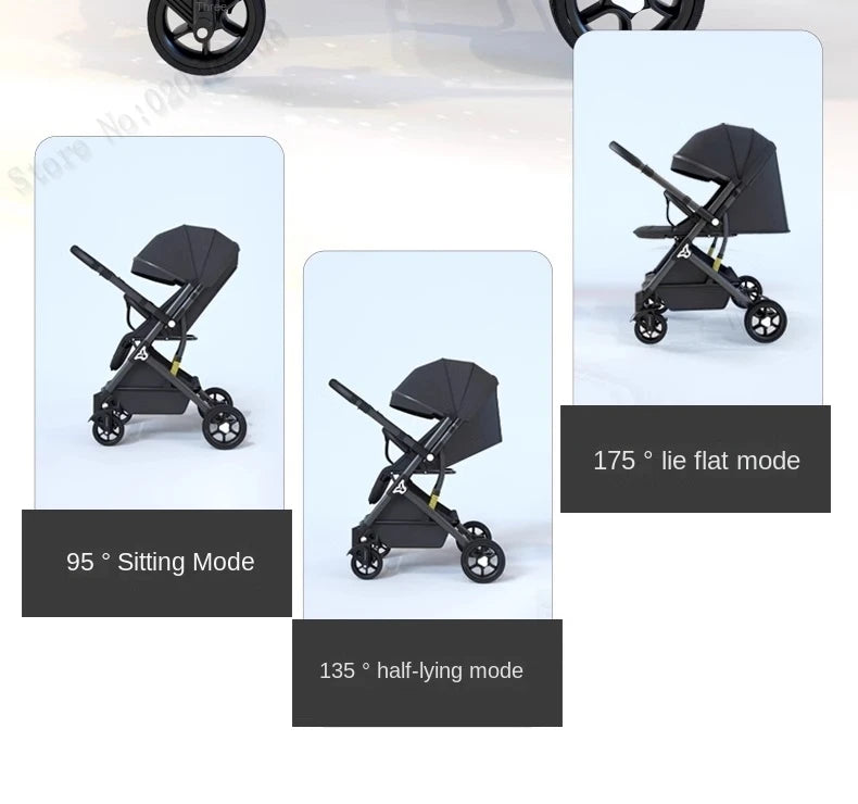 Lightweight Two-Way Baby Stroller — High Landscape, Spine Protection, 4-Wheel Newborn Push Trolley