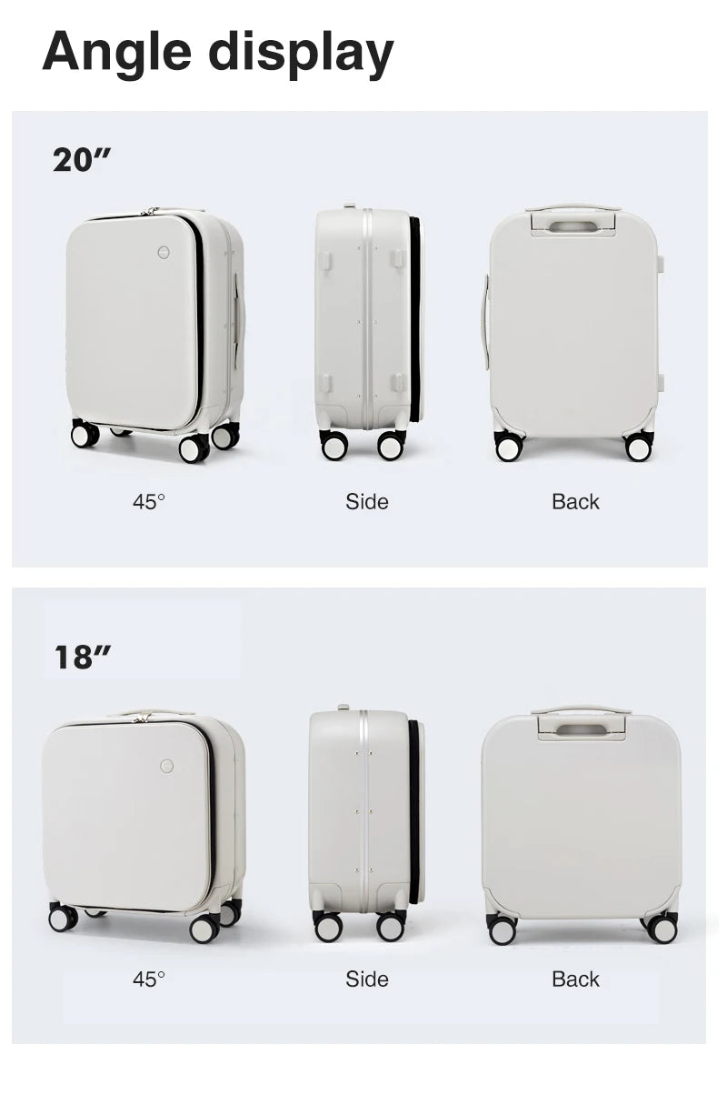 Mixi Aluminum Frame Carry-On Suitcase — Patent Design Rolling Luggage for Cabin, 18/20/24 Inch M9260