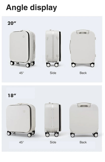 Mixi Aluminum Frame Carry-On Suitcase — Patent Design Rolling Luggage for Cabin, 18/20/24 Inch M9260