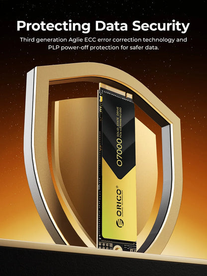 ORICO O7000 PCIe 4.0 7400MB/s M.2 NVMe SSD – Internal Solid State Drive for PS5, Gaming & Content Creators (M.2 M Key 2280)