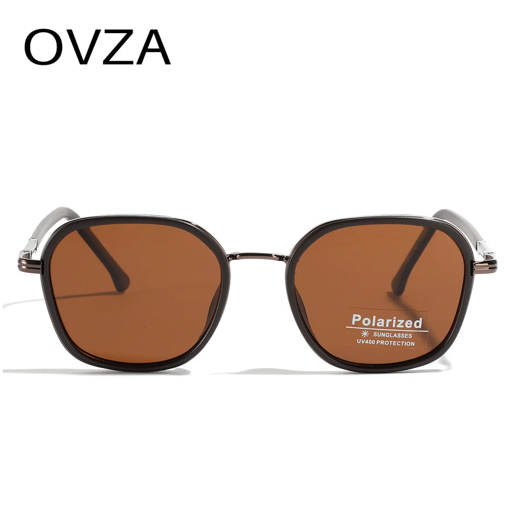 OVZA TR90 Polarized Sunglasses – Fashion Square Frame Driving Glasses for Men & Women S2074