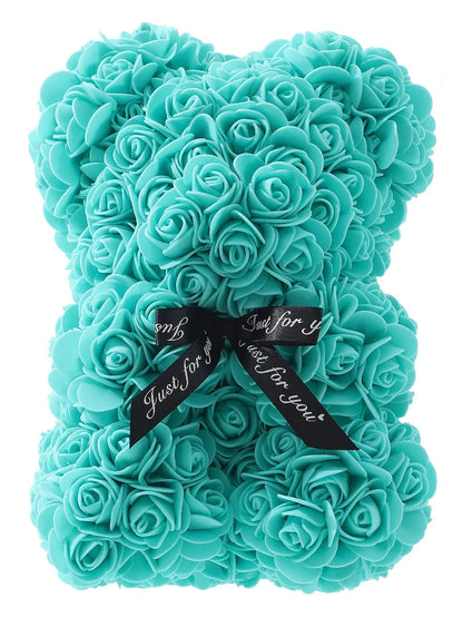 25cm Eternal Rose Teddy Bear – Artificial Flower Gift for Mom, Mother’s Day, Birthday, Valentine’s & Anniversary