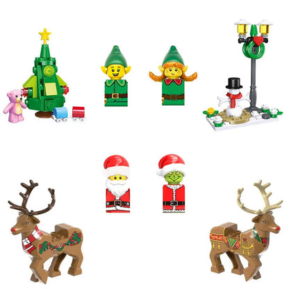 Christmas Building Blocks Toy Set – Santa Claus & Reindeer Action Figures Gift