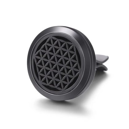 All-Black Tree of Life Car Air Freshener – Stainless Steel Aromatherapy Essential Oil Diffuser Locket Pendant