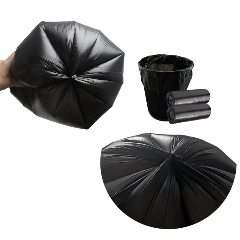 100pcs Black Household Rubbish Bags for Bathroom, Kitchen, and Trash Can - Disposable Plastic Garbage Bags