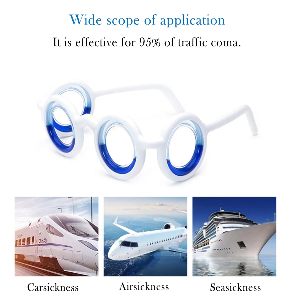 Car Anti-Vertigo Glasses – Motion Sickness Glasses without Lens, Detachable Lightweight Travel Accessories for Adults & Children
