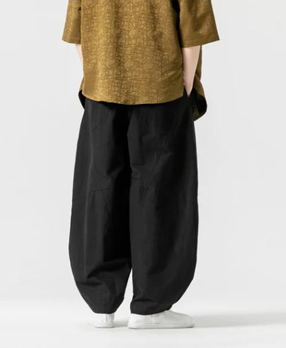 Men’s Spring Loose Harem Pants – Linen Oversized Sweatpants, High-Quality Casual Brand Trousers