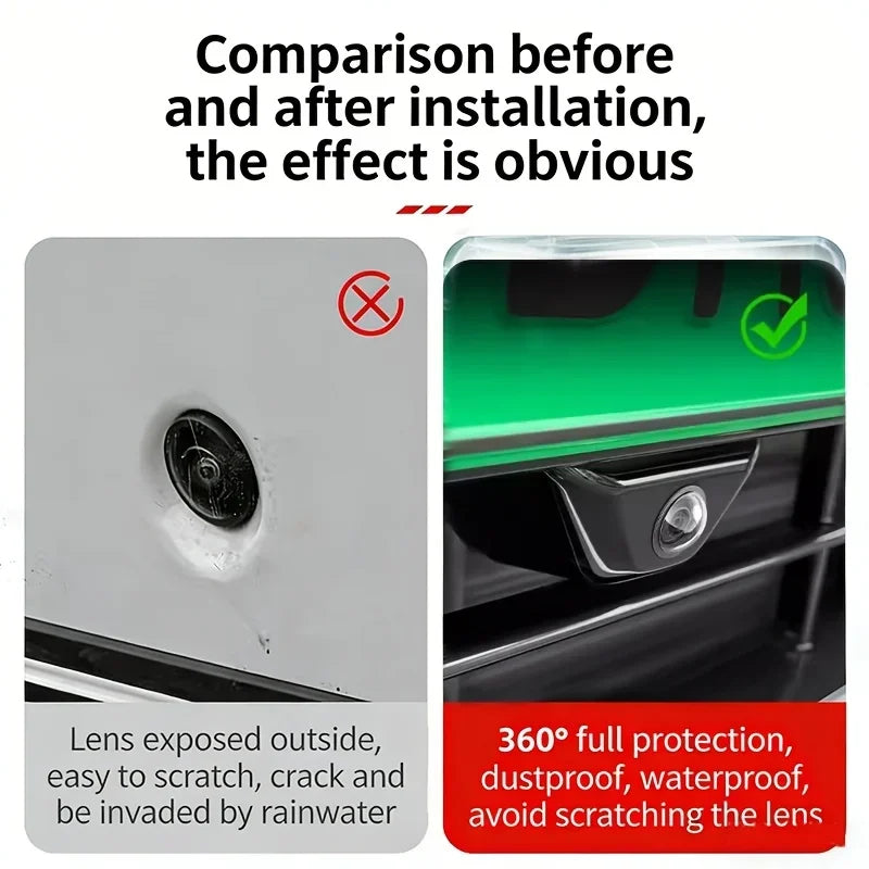 2/4-Piece Car Camera Lens Protectors - 360° Panoramic HD Reversing Camera Scratch-Resistant Covers