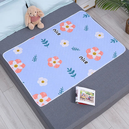 Waterproof Baby Mattress Protector – Washable Urine Mat with Cute Cartoon Design | Breathable Diaper Bedding Pad for Toddlers
