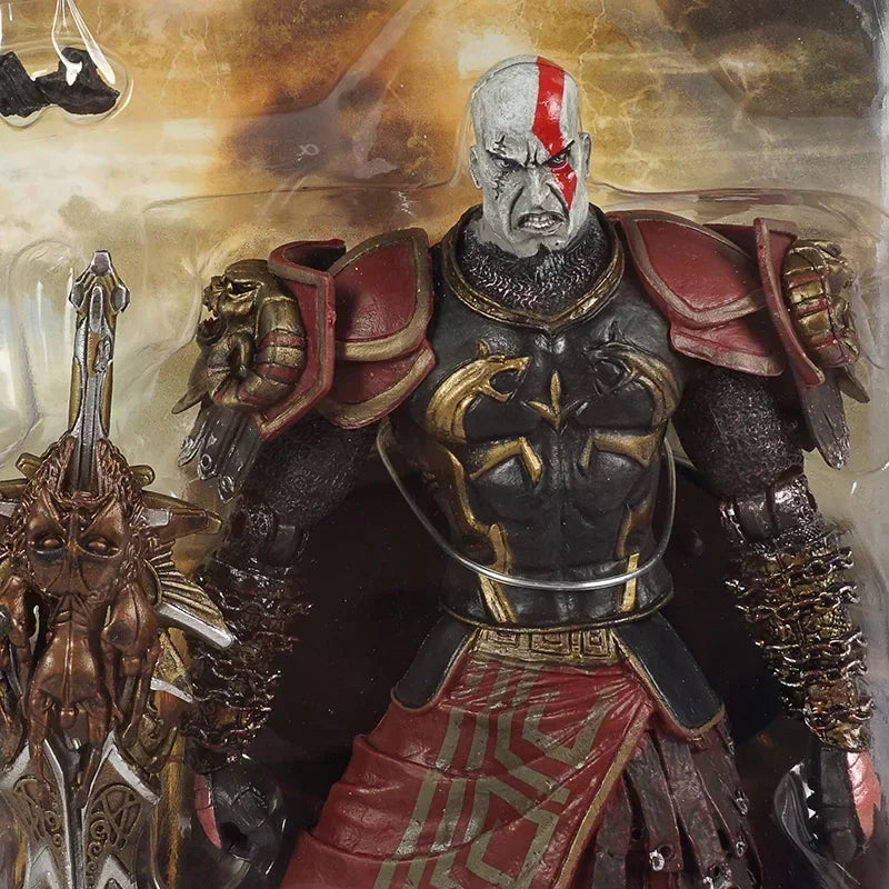 NECA God of War II Kratos 7-Inch Action Figure in Ares Armor with Blades - Classic Video Game Collectible Toy