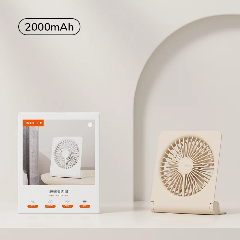 JISULIFE Mini Portable Fan - USB Rechargeable Quiet Foldable Desktop & Hanging Cooling Fan