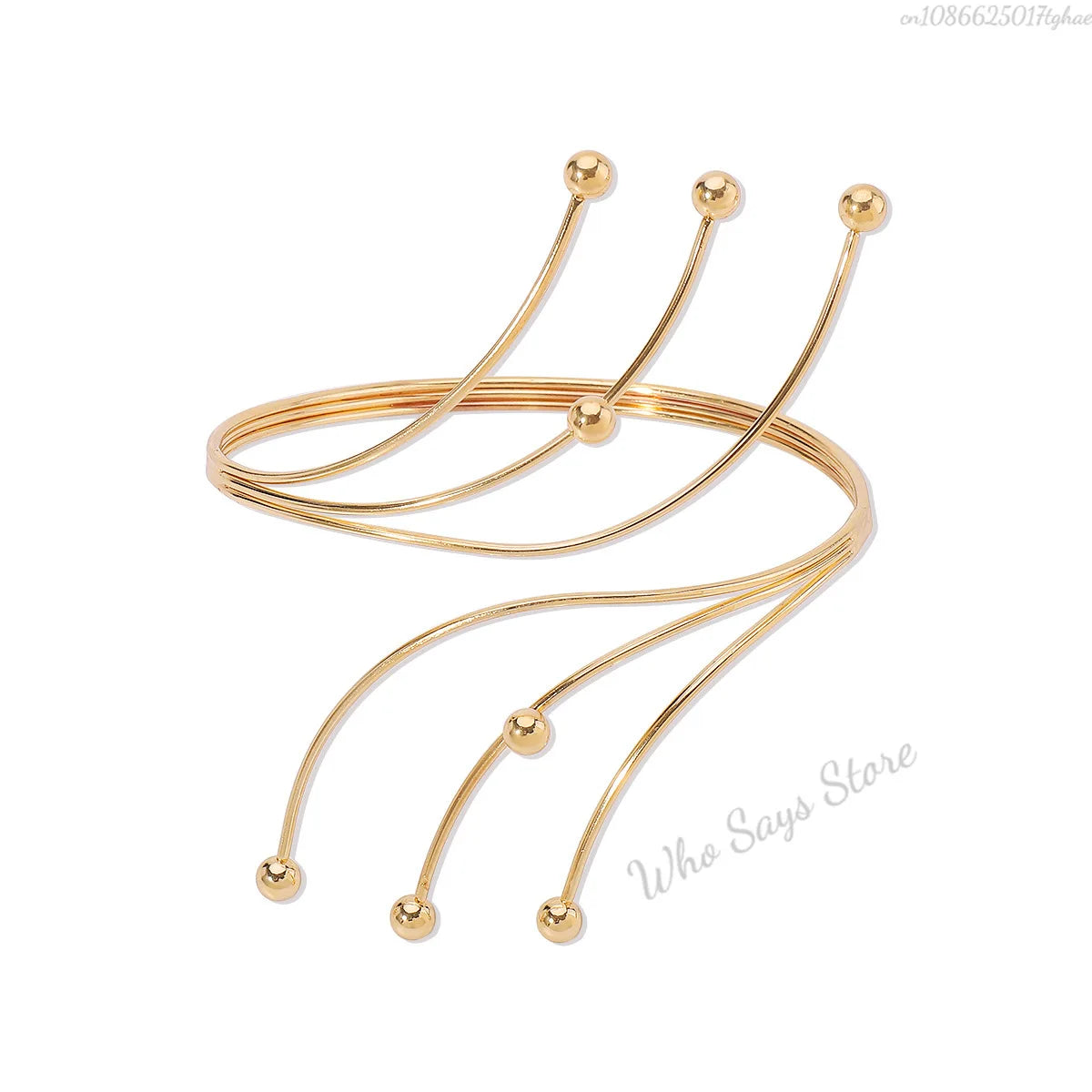 Lacteo Geometric Twisted Upper Arm Cuff Bracelet – Adjustable Water Drop Bangle for Women