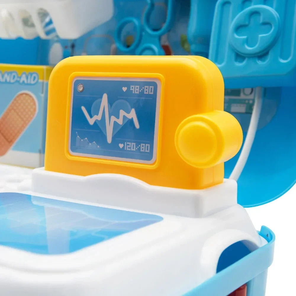 17pcs Kids Doctor Pretend Play Set - Portable Backpack Medical Kit Toy for Role Play Learning & Gift