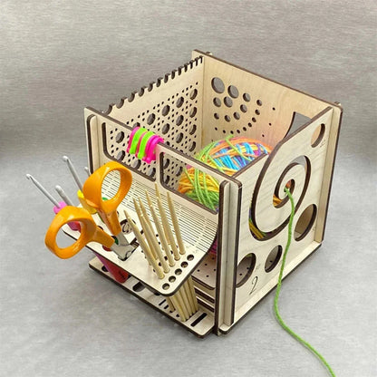 DIY All-in-One Wooden Yarn Bowl – Crochet Organizer & Knitting Storage Dispenser, Ideal for Yarn and Thread