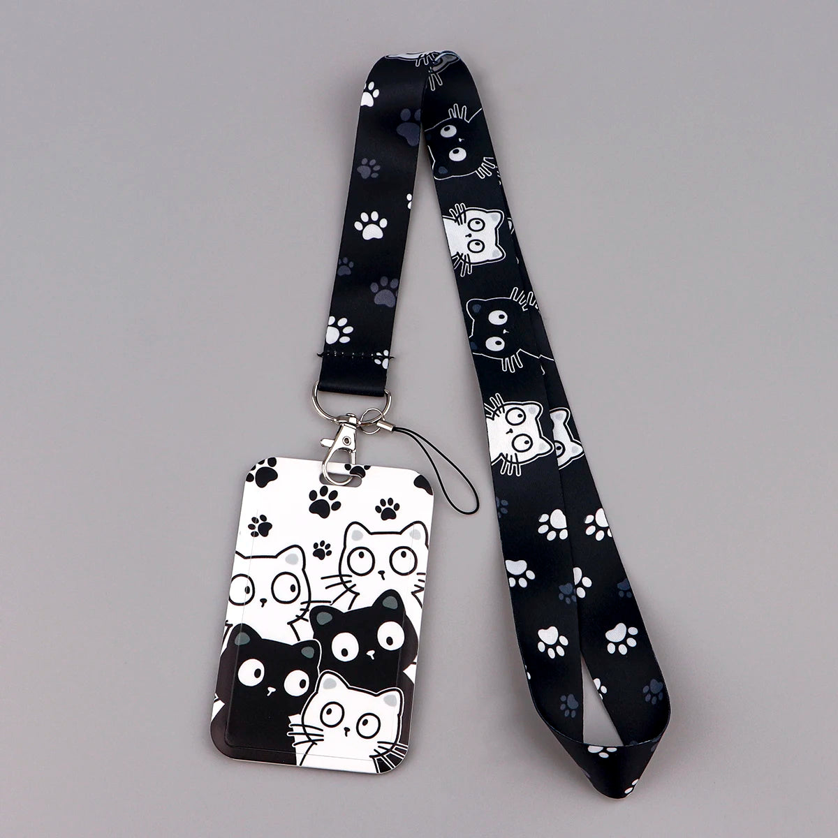 Kawaii Cat Paw Credential Holder Lanyard – Cute Neck Strap for Keys, ID Cards & Phone Accessories