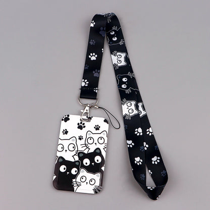 Kawaii Cat Paw Credential Holder Lanyard – Cute Neck Strap for Keys, ID Cards & Phone Accessories