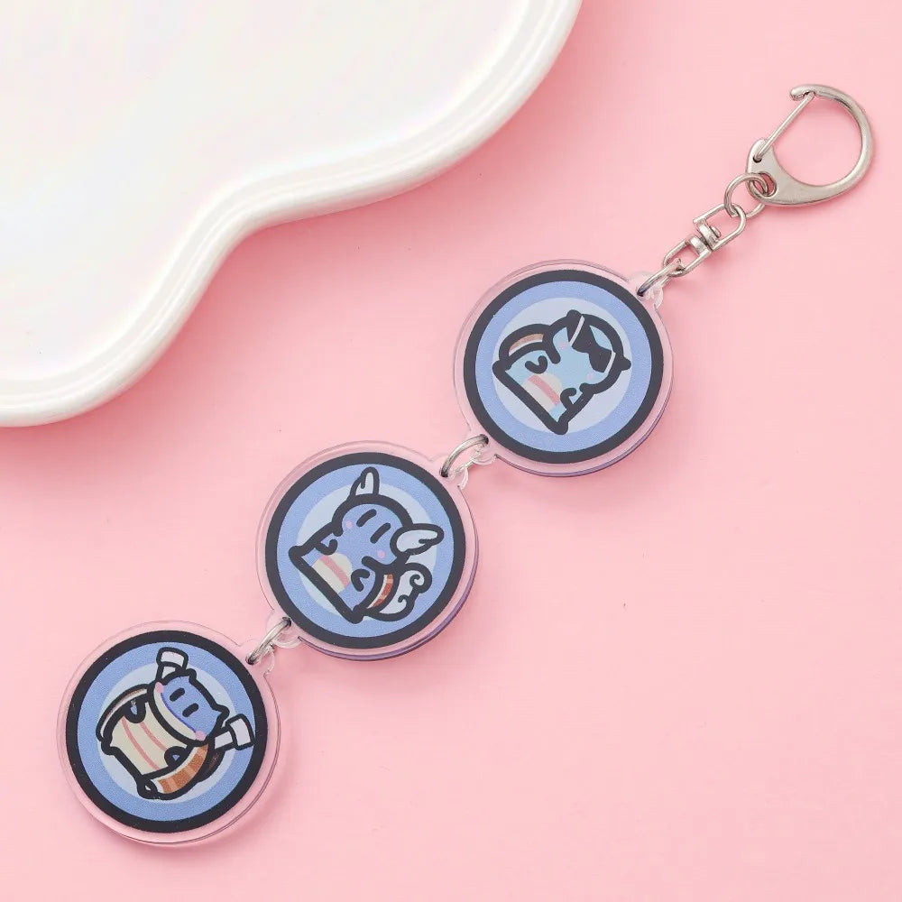 Anime Acrylic Keychain – Cute Cartoon Car Bag Pendant, Creative Gift for Friends & Fans, Fun Keyring Charm