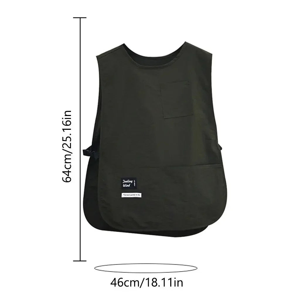 Waterproof Nylon Vest Apron - Breathable, Stain-Resistant Sleeved Kitchen Apron for Cooking, Cleaning & Household Tasks