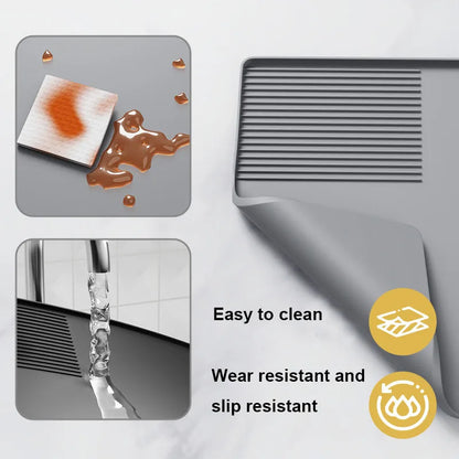 Coffee Machine Silicone Mat Tray | Drain Pad for Bar, Fruits, Vegetables, & Coffee Powder | Dining Table Insulation Protection