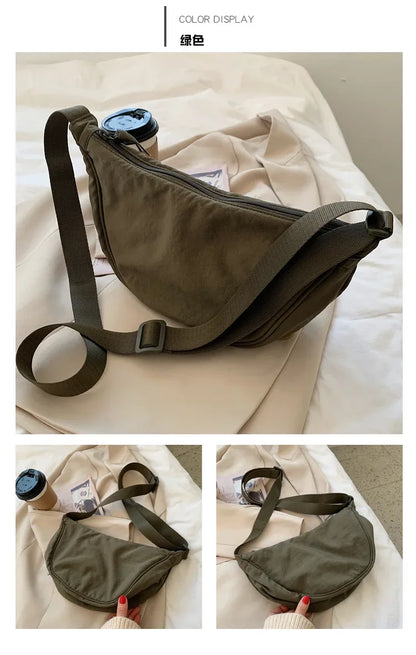 Casual Nylon Hobo Crossbody Bag for Women – Shoulder, Half Moon, Tote Travel Shopper & Purses