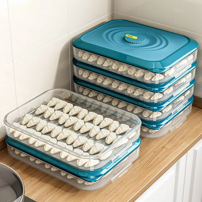 Dumpling Storage Box - Food Grade Sealed Freezer Container for Quick Freezing & Fresh Preservation