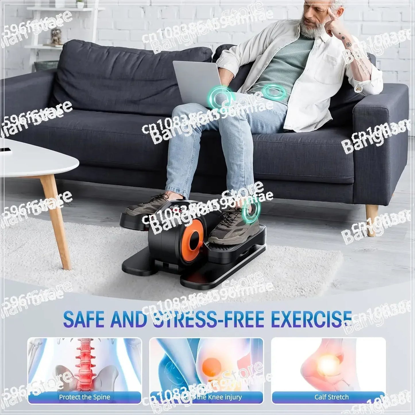 Quiet & Portable Elliptical Machine – Electric Seated Pedal Exerciser with Remote Control, 12 Adjustable Speeds
