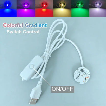 5V USB RGB LED Light Board - Dimmable Touch Control Gradient Light with Remote for DIY Model Displays