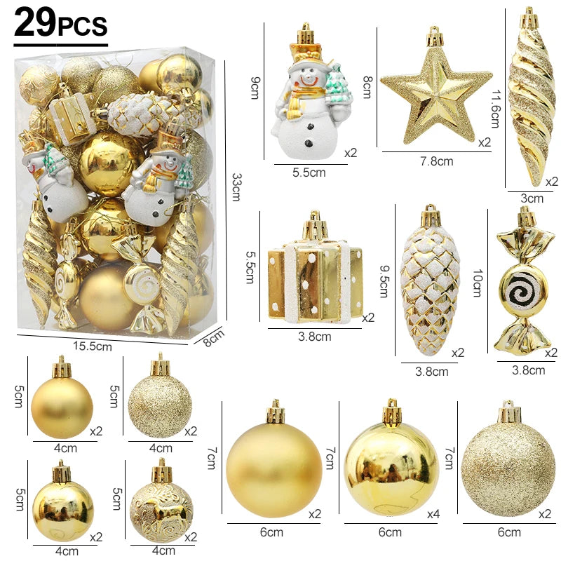 Red Christmas Tree Ball & Candy Cane Ornament Set – Large Hanging Pendants for Holiday Home Decor 2024