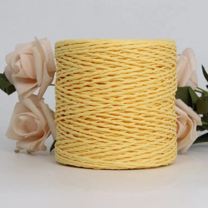 Raffia Straw Yarn - 100g Handmade Crochet Material for Summer Hats, Bags & DIY Handcraft Projects