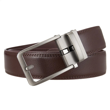Men’s Cowskin Leather Belt – Luxury Automatic Buckle Designer Style in Black or Brown (3.5cm)