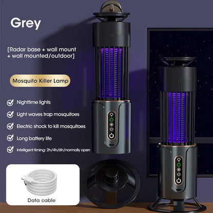 Mosquito Killer Lamp & USB Camping Lantern — Electric Insect Fly Trap with Timing Function for Outdoor Repellent