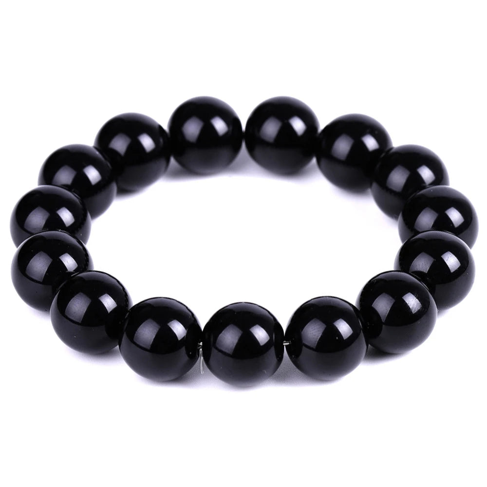 Black Obsidian Natural Stone Bracelet | Fat Relief, Blood Circulation & Anti-Anxiety Jewelry for Men & Women