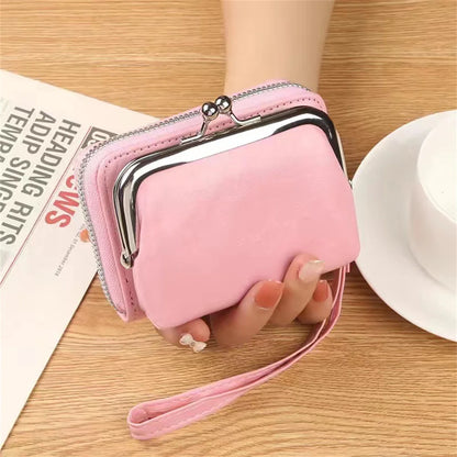 Women’s Fashion Wrist Strap Wallet – Retro Buckle Purse with Large Capacity & Multi Card Slots