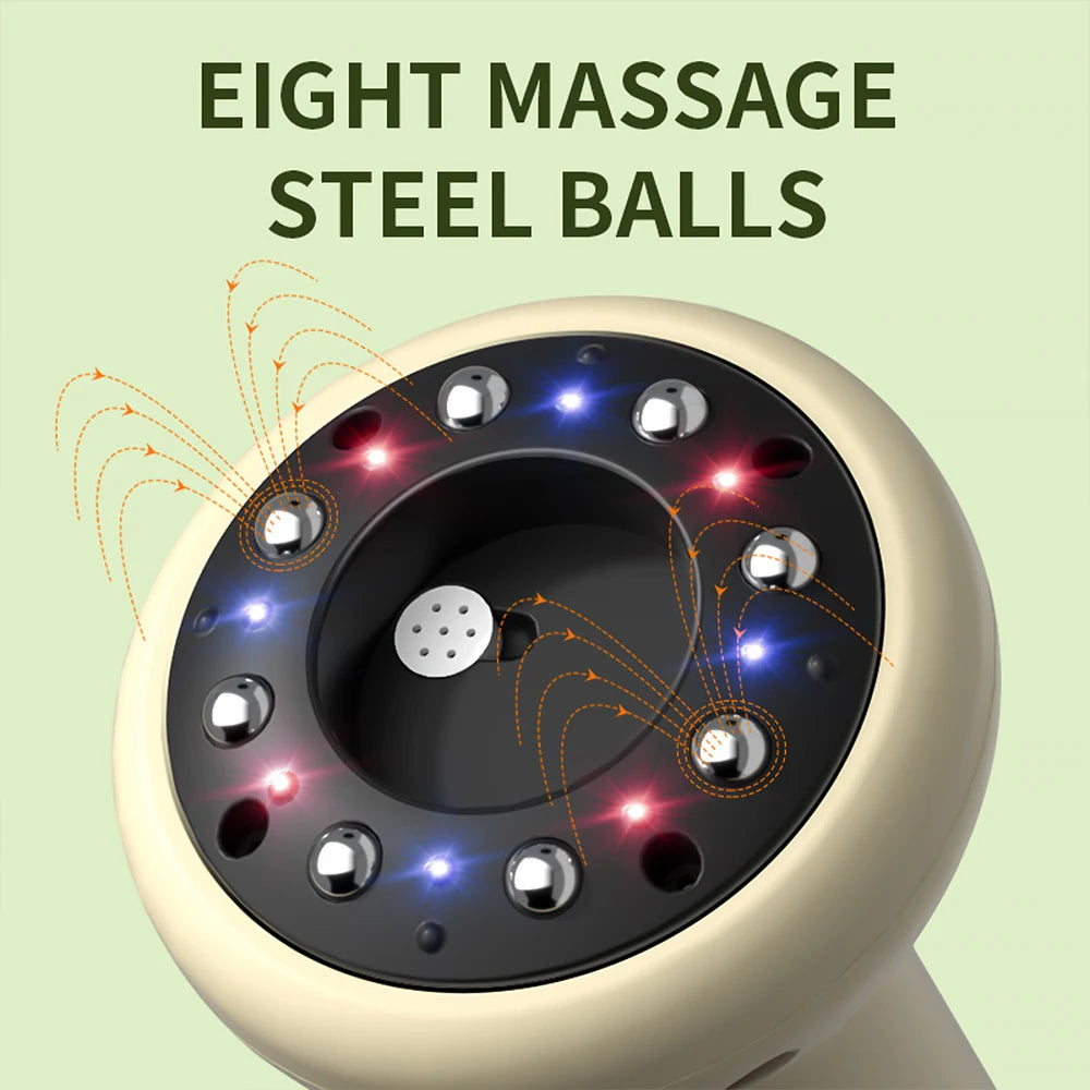 USB Rechargeable Abdominal Massager - Hot Compress, Guasha & Cupping Massage Tool for Arms, Legs & Body