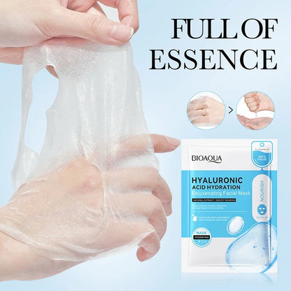 BIOAQUA Hyaluronic Acid Face Masks - 10-Piece Moisturizing Facial Sheet Mask Set for Hydration & Skin Care