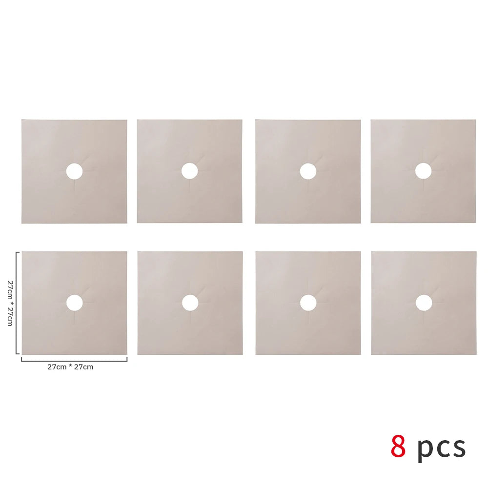 Gas Stove Protector Mats – 1/4/6/8PCS Cooker Liner for Kitchen Stovetop Cleaning
