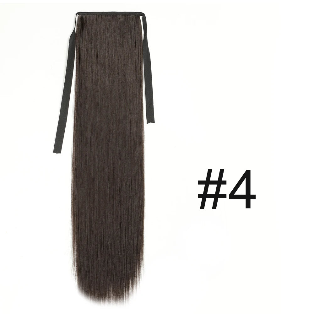 50cm Synthetic Straight Claw Clip-On Ponytail Extension – Heat Resistant Hairpiece for Women, Daily Wear & Party Styling