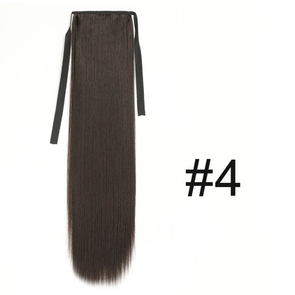 50cm Synthetic Straight Claw Clip-On Ponytail Extension – Heat Resistant Hairpiece for Women, Daily Wear & Party Styling