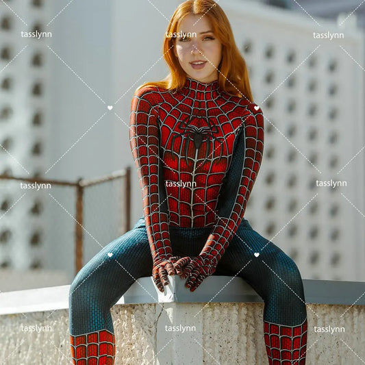 Spider-Raimi Cosplay Costume – Spider Girl Zentai Spandex Bodysuit for Halloween, Party & Anime Geek Outfit