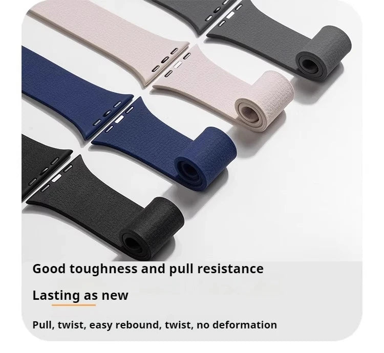 Silicone Magnetic Strap for Apple Watch - Adjustable Band for 49mm/46mm/45mm/44mm/42mm/41mm/40mm Series Ultra, SE & More