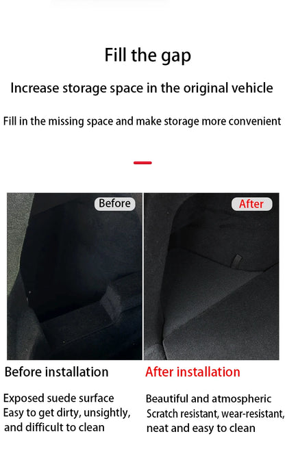 Tesla Model Y Berlin/Austin 2022-2025 Trunk Side Storage Bins – TPE Cargo Organizer with Carpet Lids