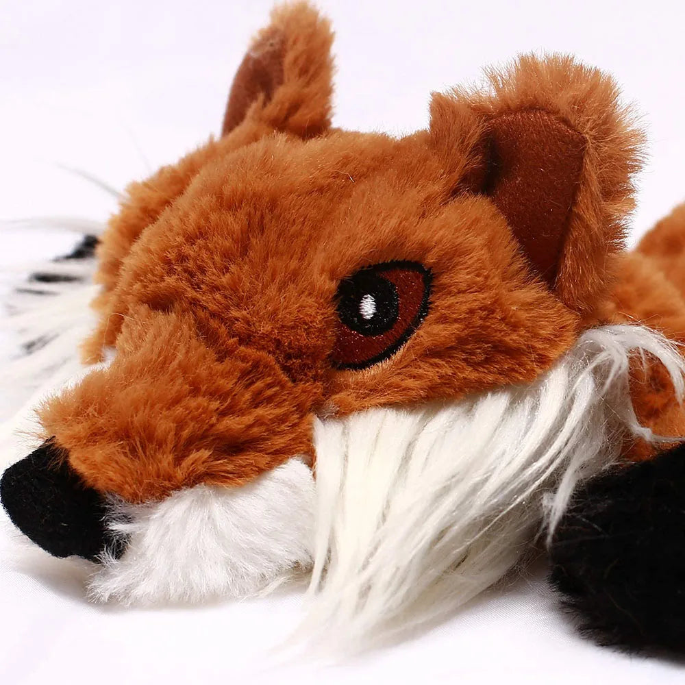 Funny Stuffingless Animal Dog Toy – Durable Plush Squeaky Chew Toy with Crinkle Sound & Squeakers for Pets