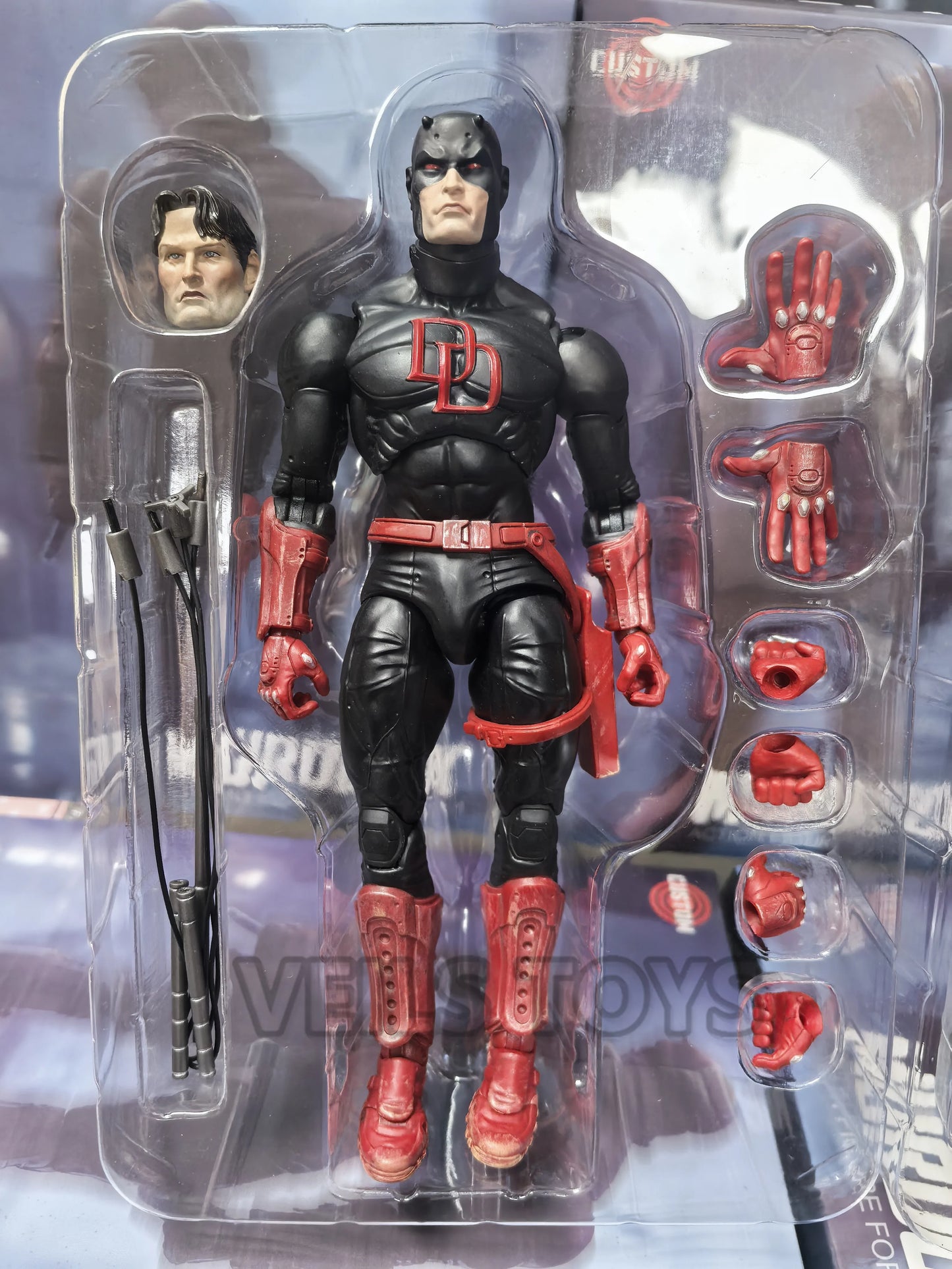 FlefToys Marvel Daredevil Action Figure — 8" Classic Red Shadowland Reborn Black, Devil Defenders Matt Murdock Legends In Stock