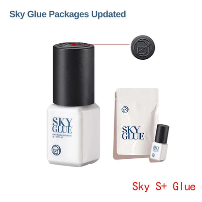 Sky Glue Eyelash Extension Adhesive 5ml – Fast-Drying 0.5s False Lash Glue with Makeup Bag