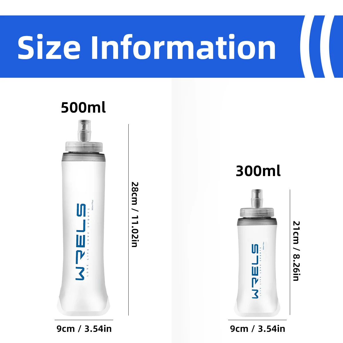 WRELS Folding Soft Water Bottle – Collapsible BPA-Free Sport Flask for Running, Camping & Hiking
