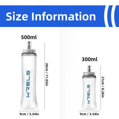 WRELS Folding Soft Water Bottle – Collapsible BPA-Free Sport Flask for Running, Camping & Hiking