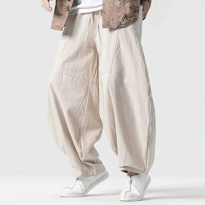 Men’s Spring Loose Harem Pants – Linen Oversized Sweatpants, High-Quality Casual Brand Trousers